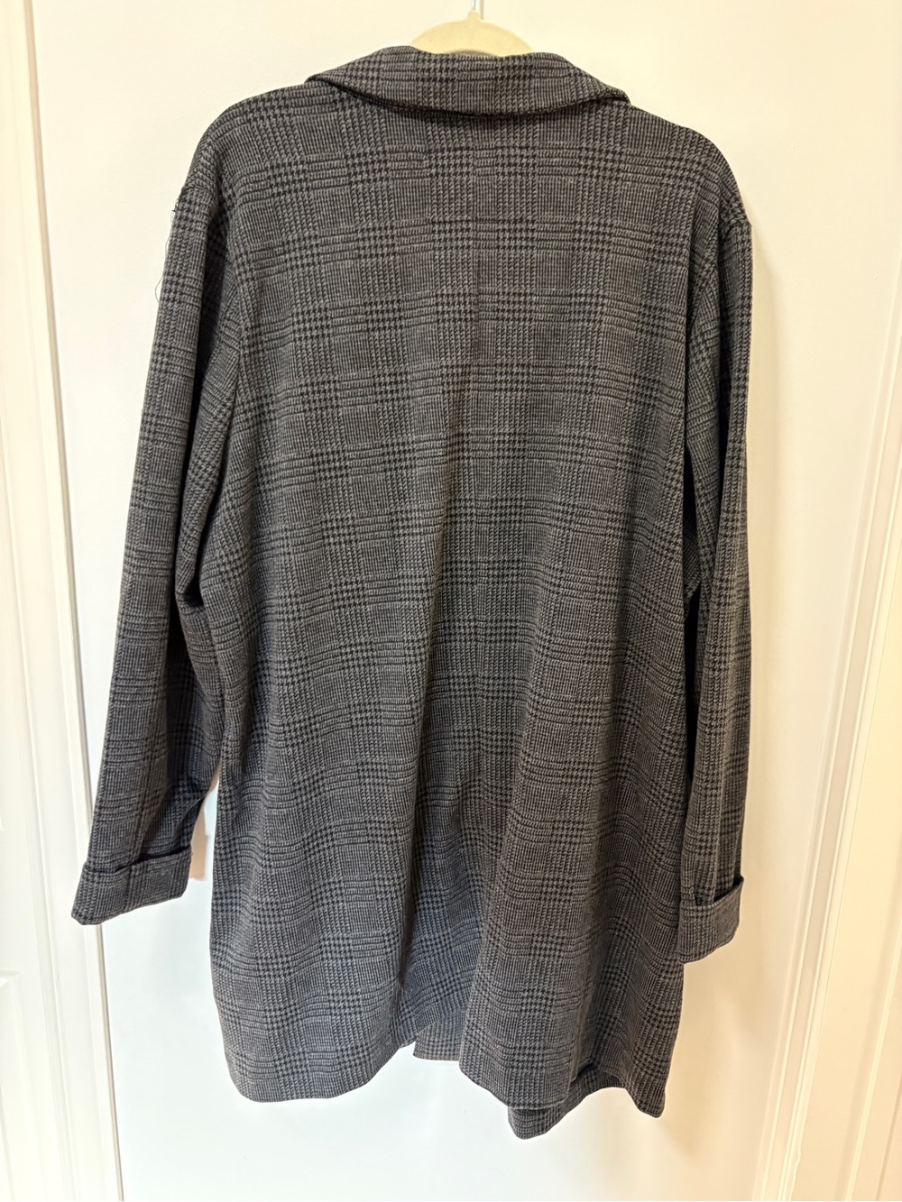 Grey Long Jacket Sweater Plus Size 2X Pockets Office Business Preppy Neutral - Picture 7 of 12